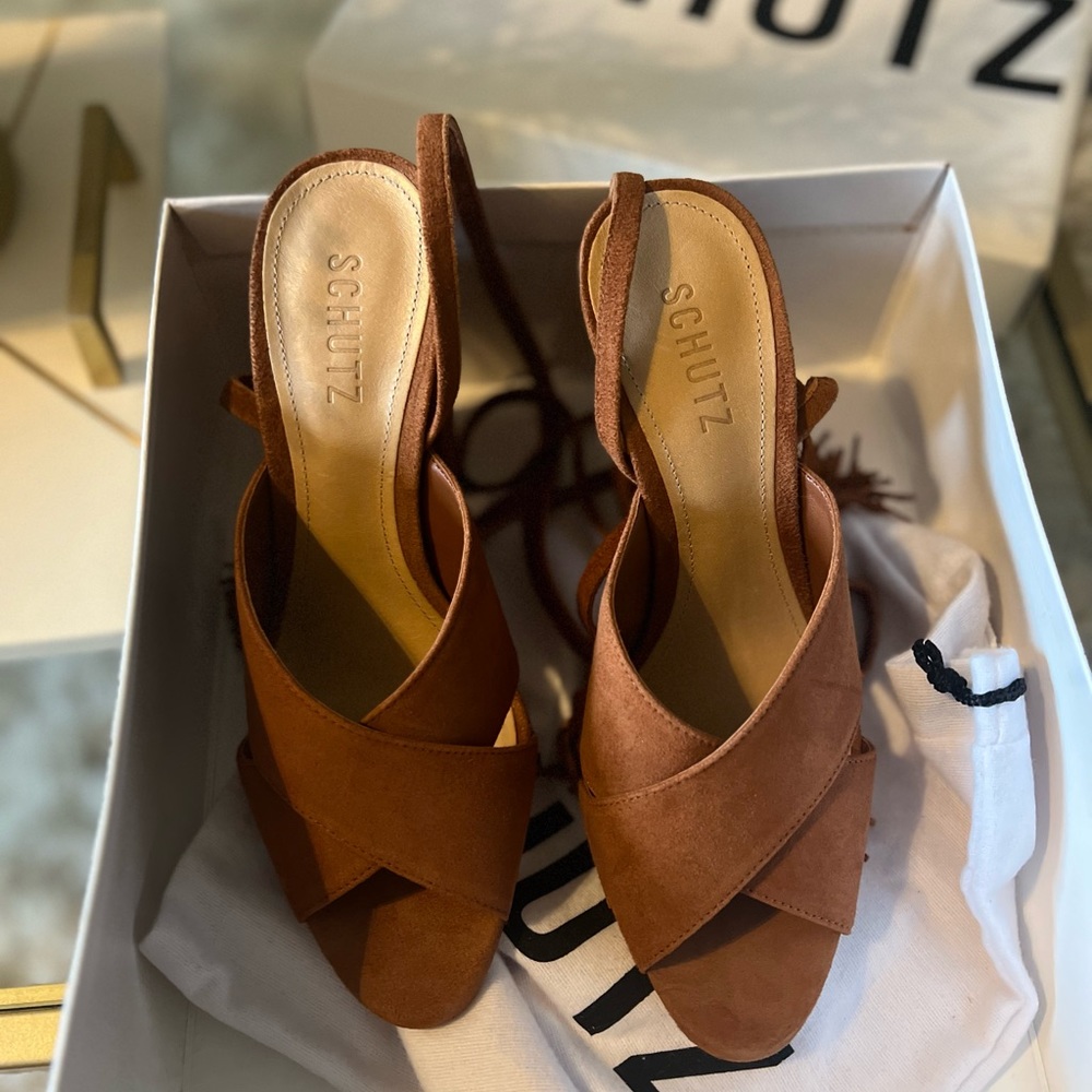 SCHUTZ Suede tie up sandal